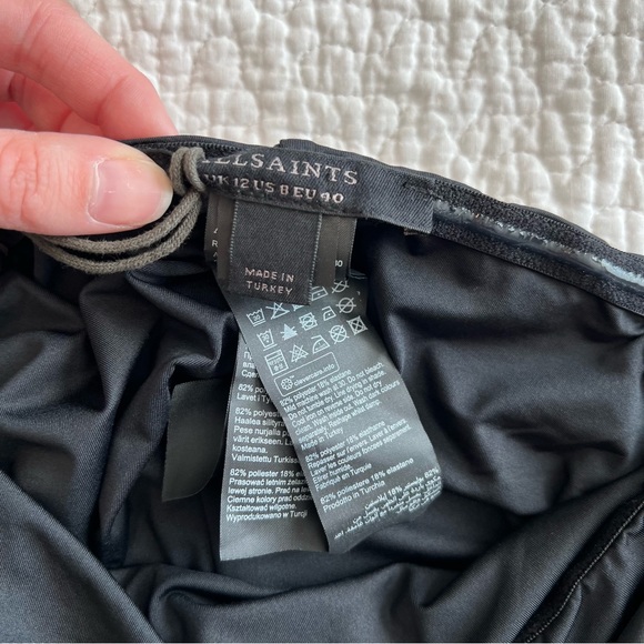 Allsaints Charlie Black Slip Midi Dress 8 Optional Straps All Saints NWT - Picture 14 of 16